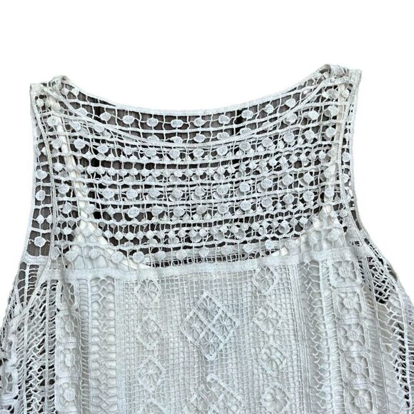 LAUREN RALPH LAUREN Cream Lace Tank Top Blouse Size Medium - Picture 3 of 4